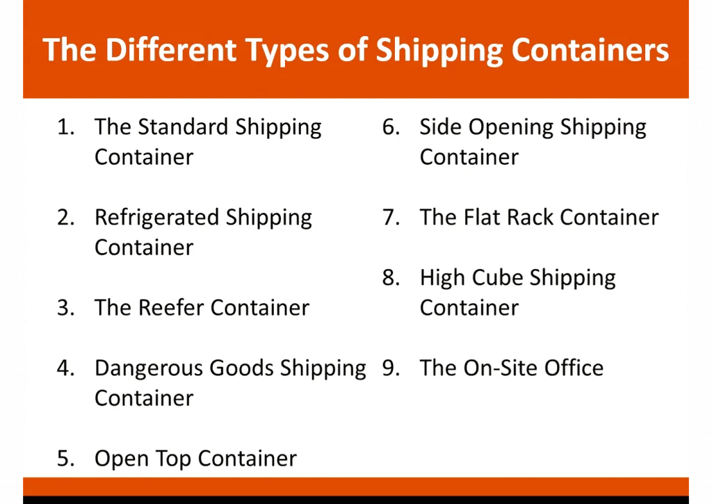 the different types of shipping containers